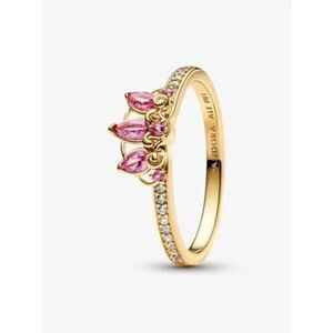 Princess Rapunzel Tiara Ring 14K Gold Plating, Light Purple Pear Stones, ALE MET